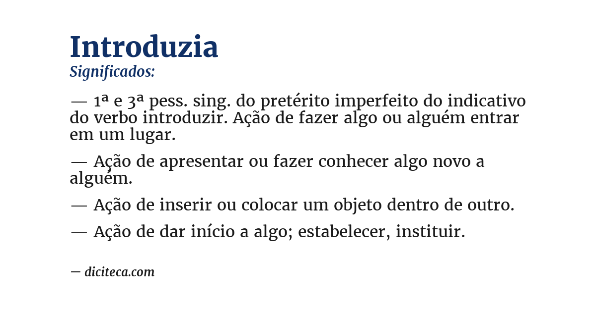 Significado de introduzia