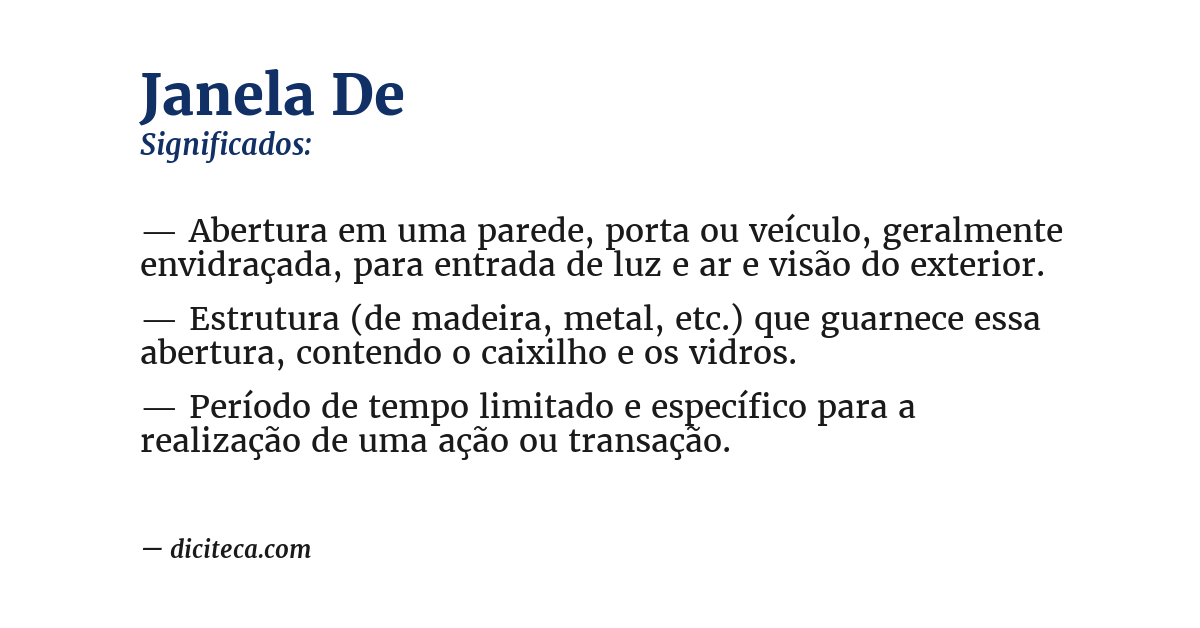 Significado de janela de
