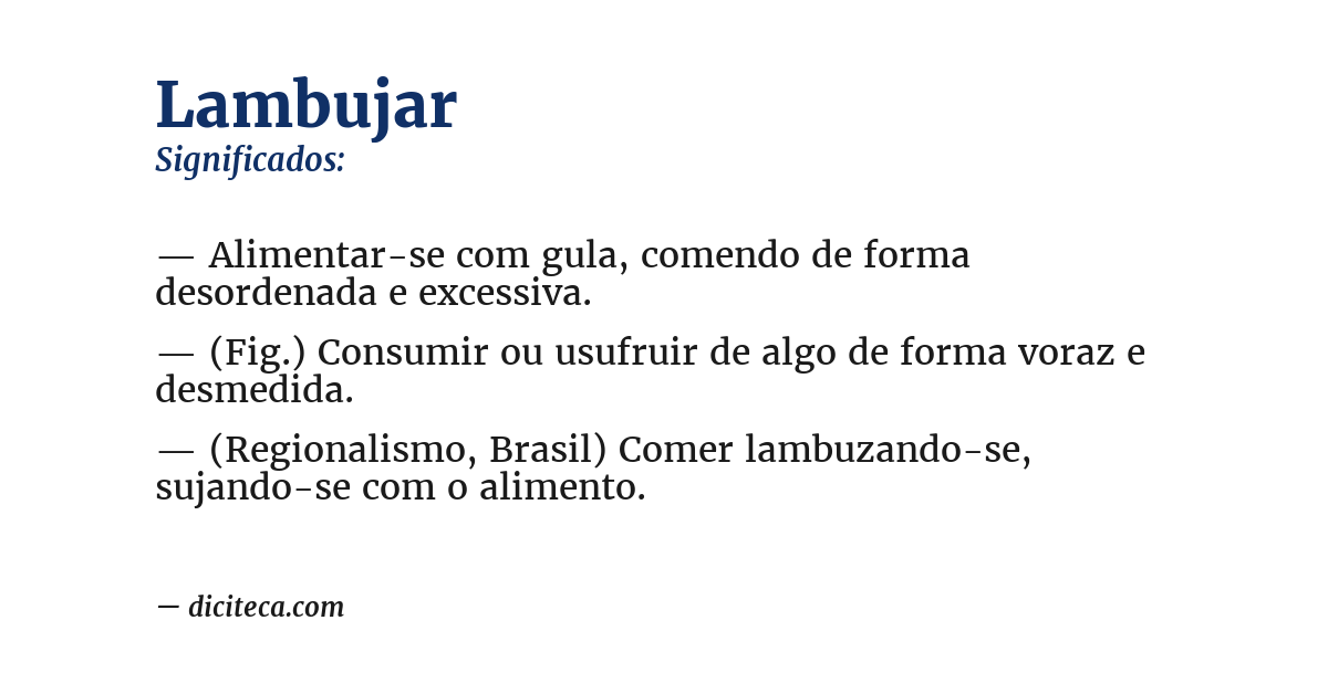 Significado de lambujar