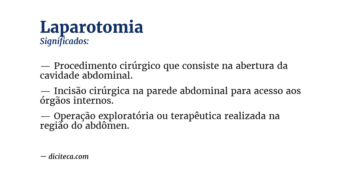 Significado de laparotomia