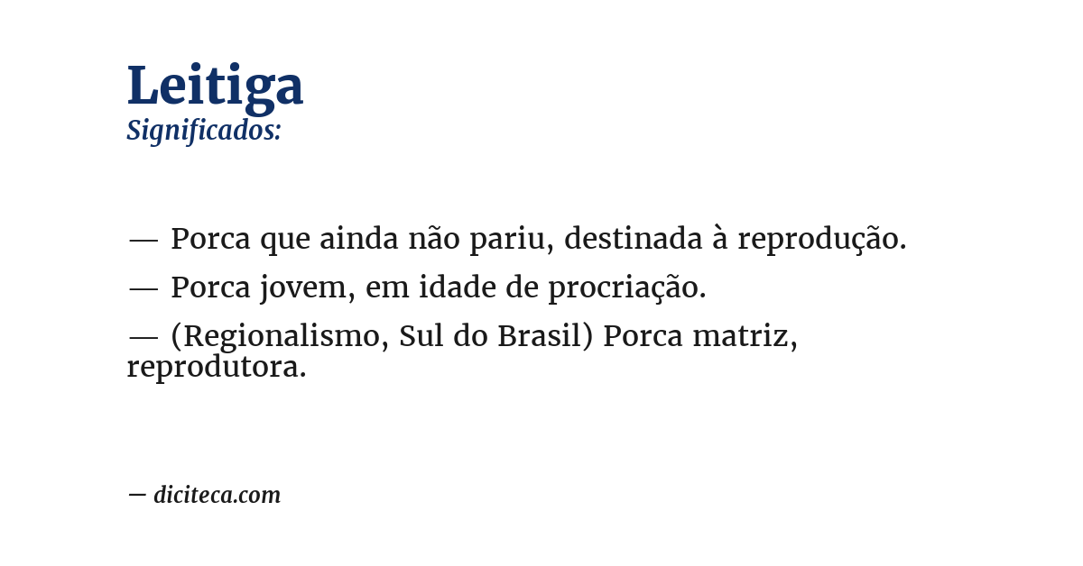 Significado de leitiga