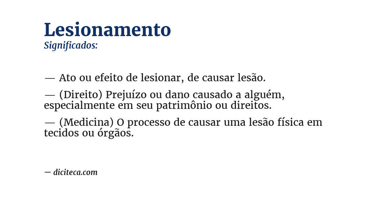 Significado de lesionamento