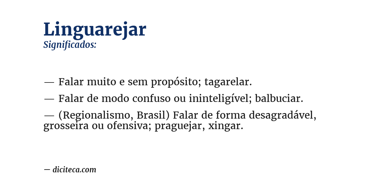 Significado de linguarejar