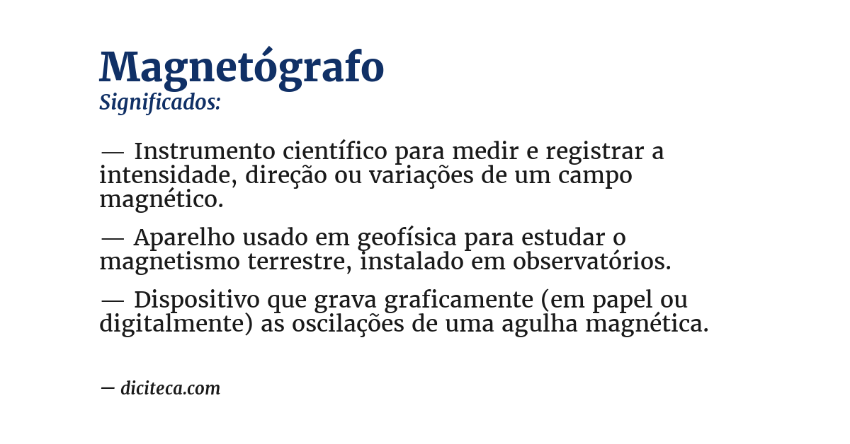 Significado de magnetógrafo