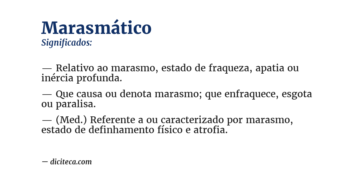 Significado de marasmático