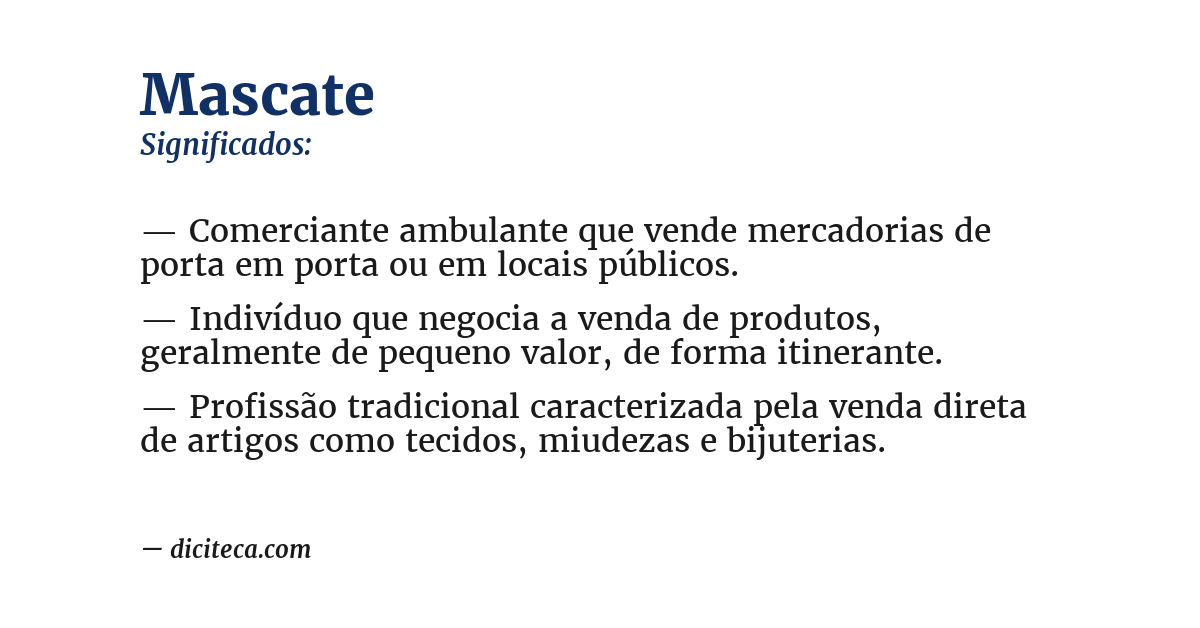 Significado de mascate