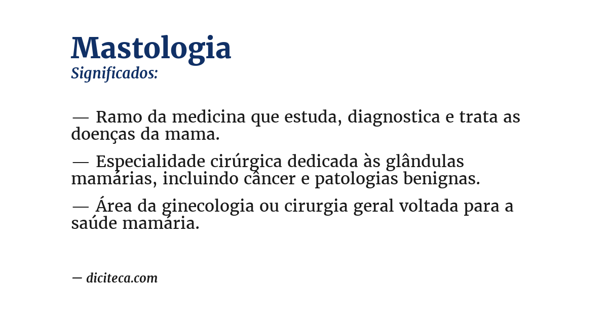Significado de mastologia