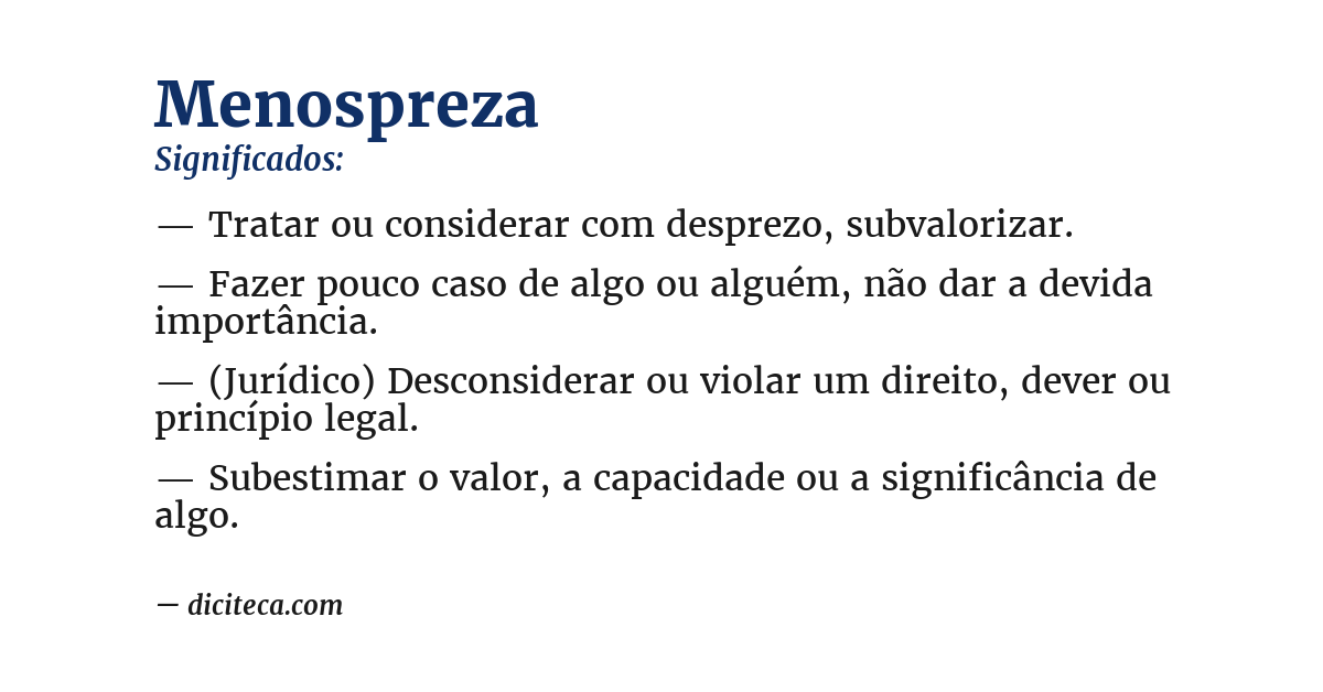 Significado de menospreza