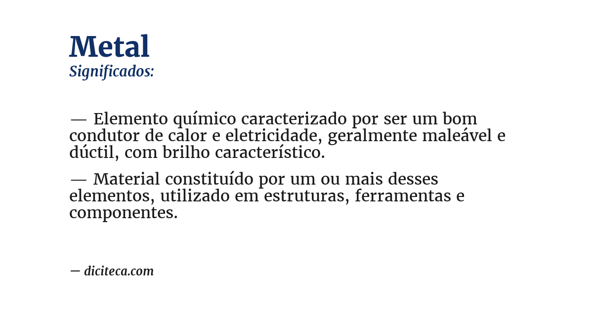 Significado de metal