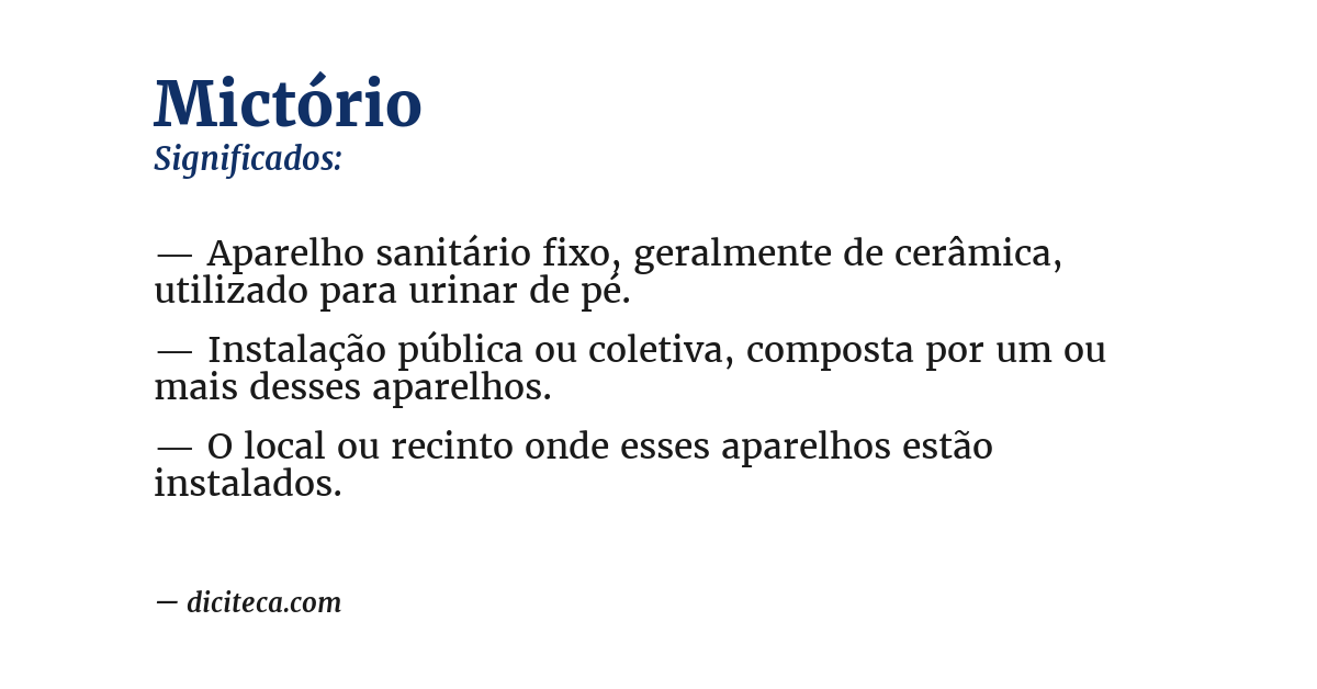 Significado de mictório