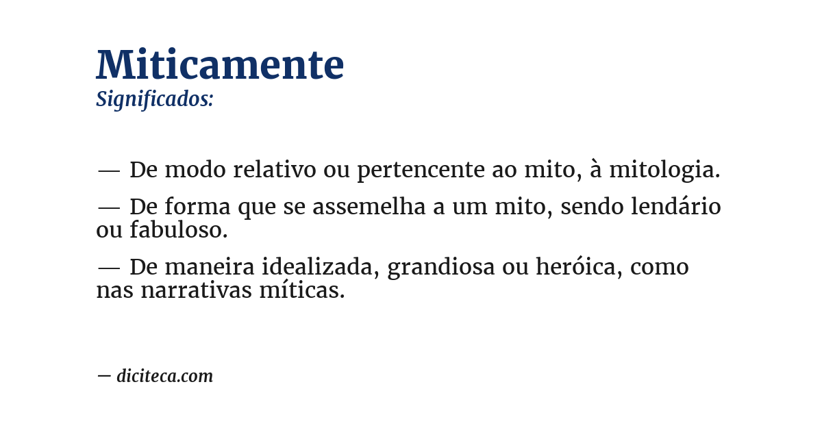 Significado de miticamente