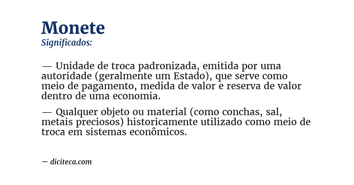 Significado de monete