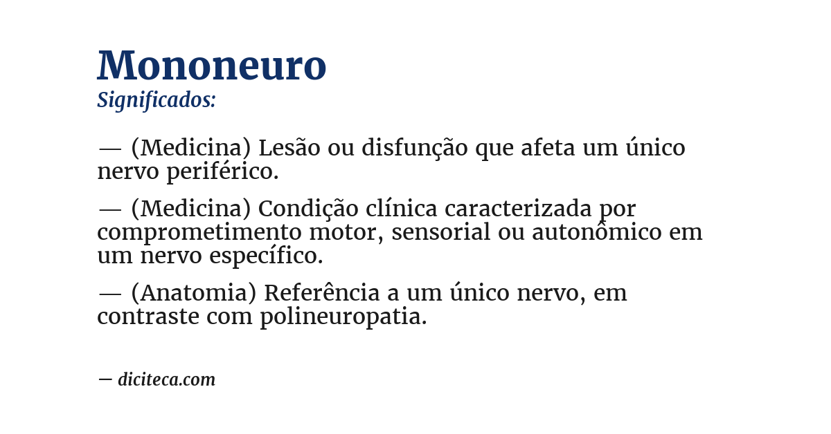 Significado de mononeuro