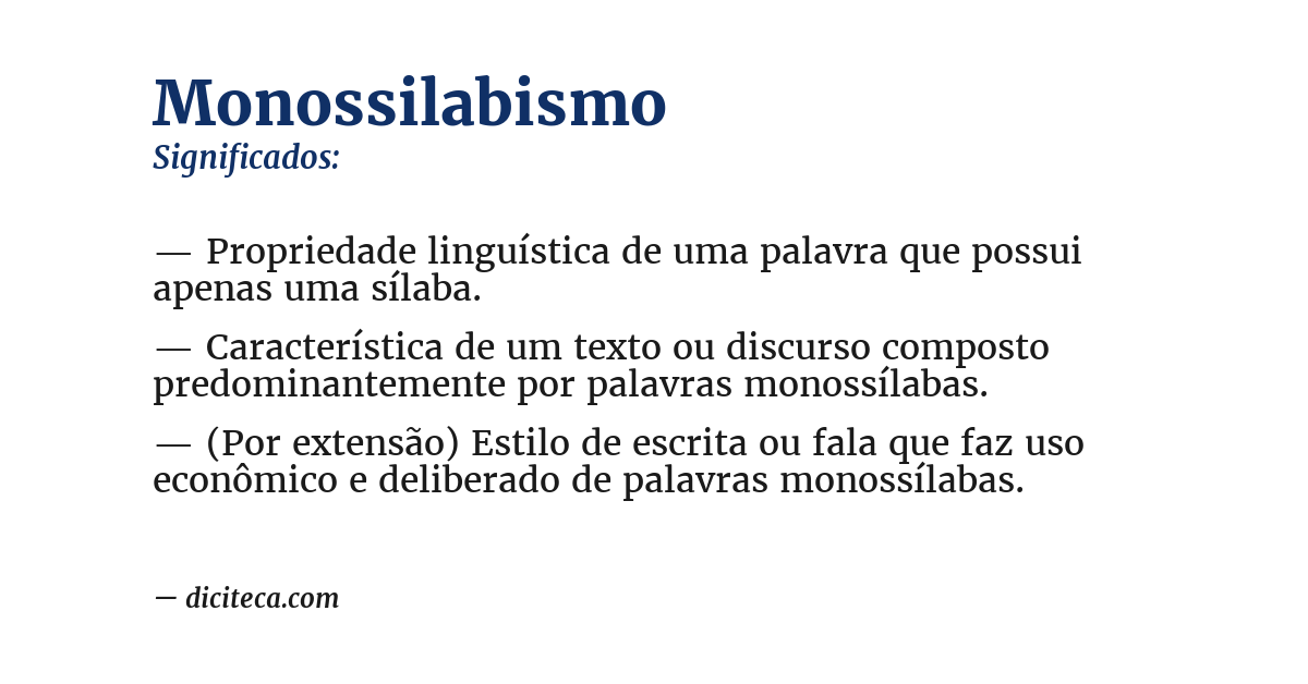 Significado de monossilabismo