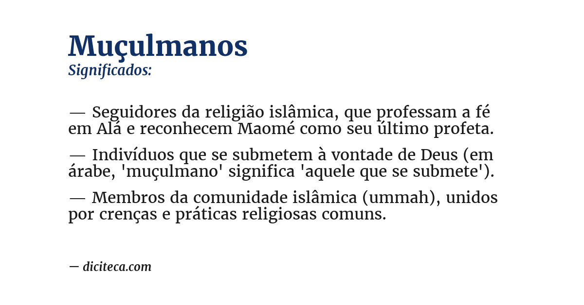 Significado de muçulmanos
