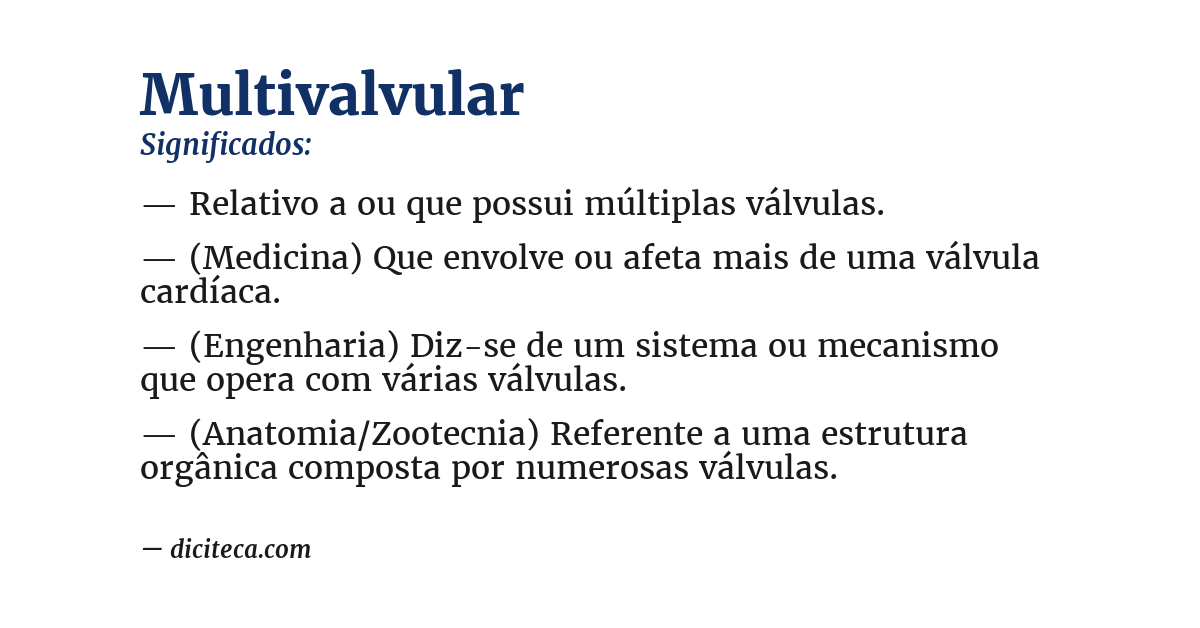 Significado de multivalvular