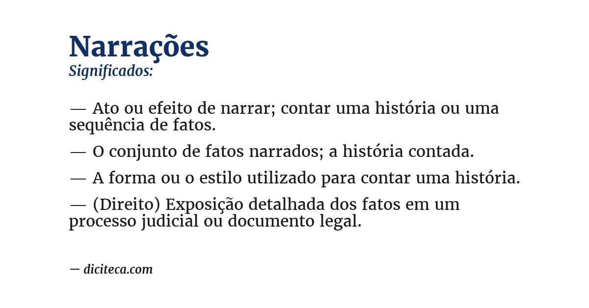 Significado de narrações