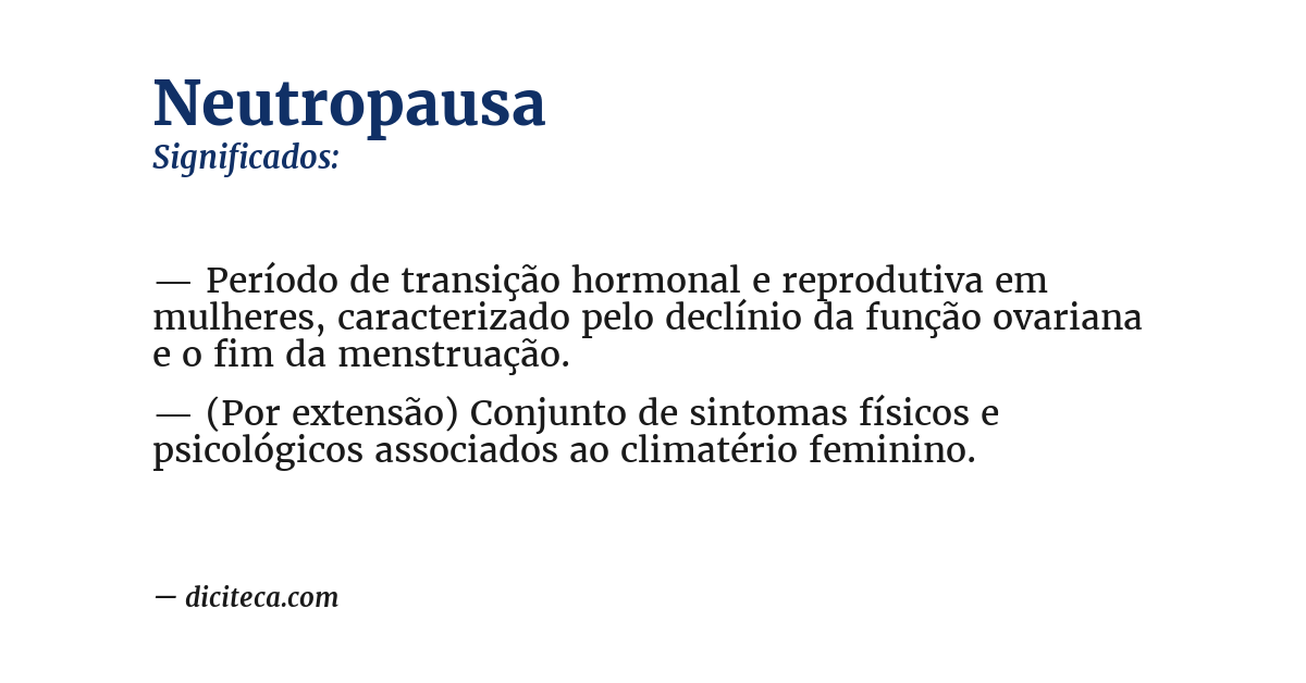 Significado de neutropausa
