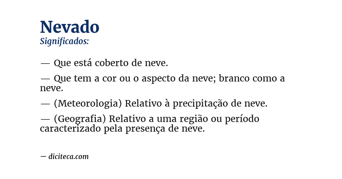 Significado de nevado