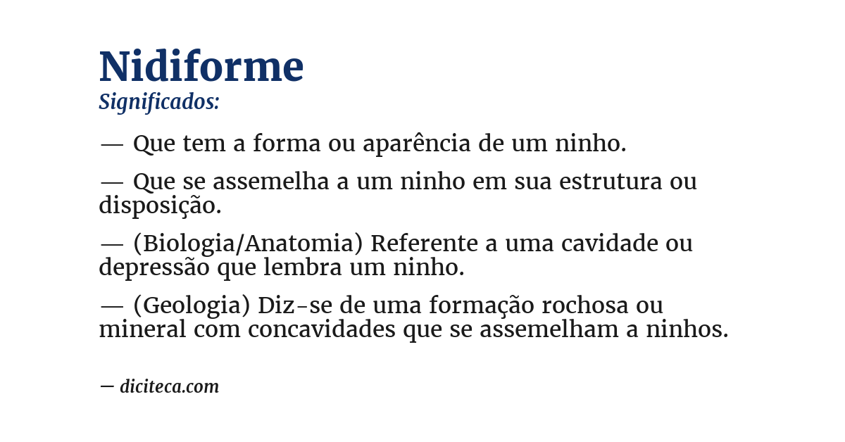 Significado de nidiforme