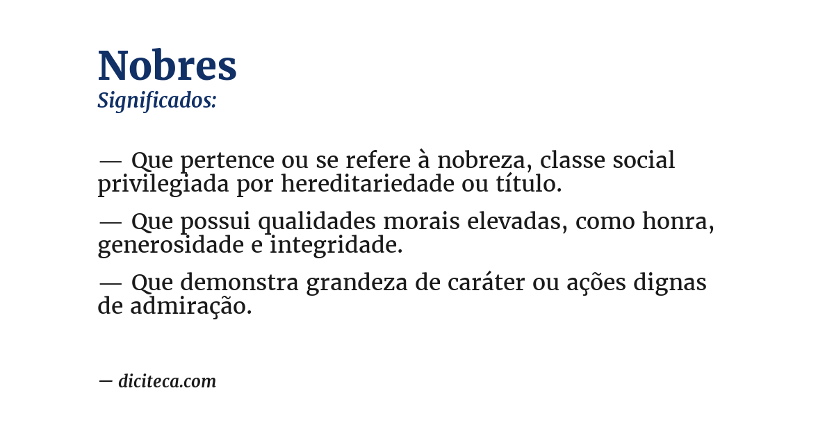 Significado de nobres