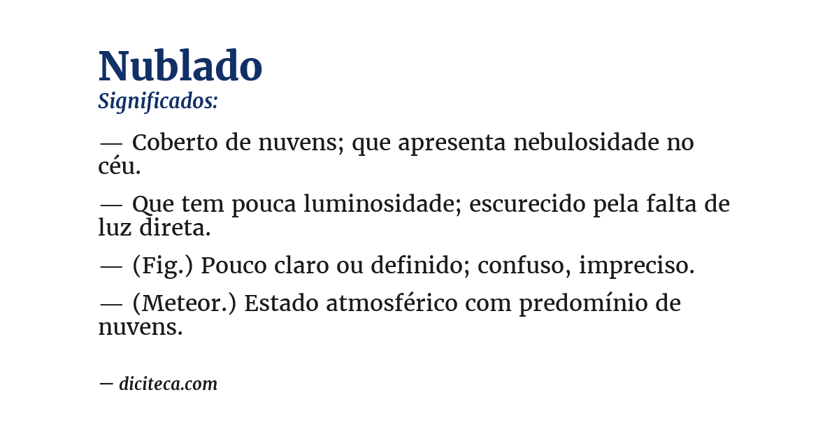 Significado de nublado