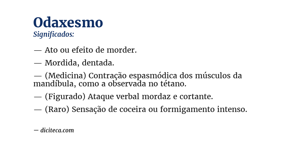 Significado de odaxesmo