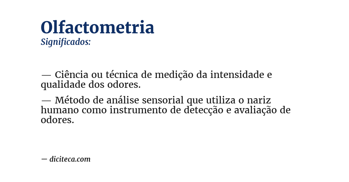 Significado de olfactometria