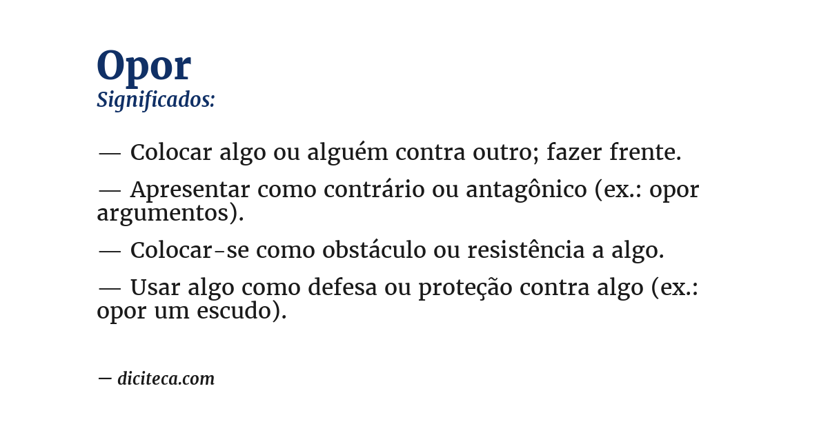 Significado de opor