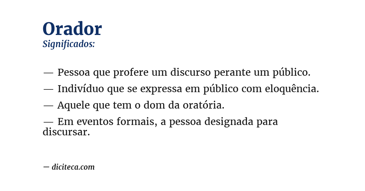 Significado de orador