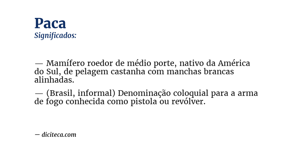 Significado de paca