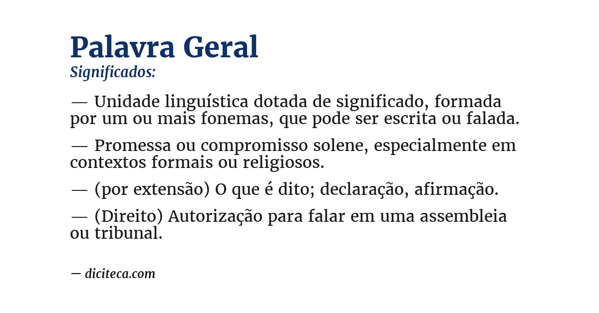 Significado de palavra geral