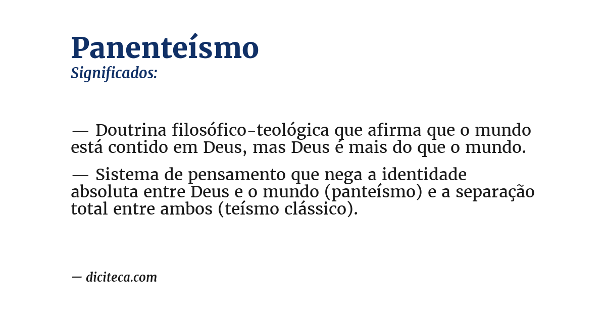 Significado de panenteísmo
