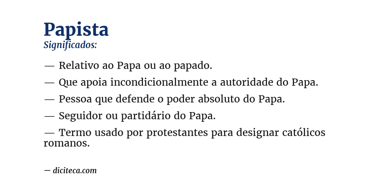 Significado de papista