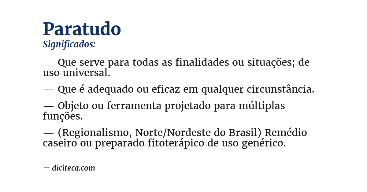 Significado de paratudo