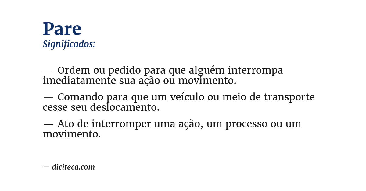 Significado de pare