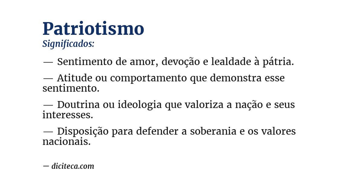 Significado de patriotismo