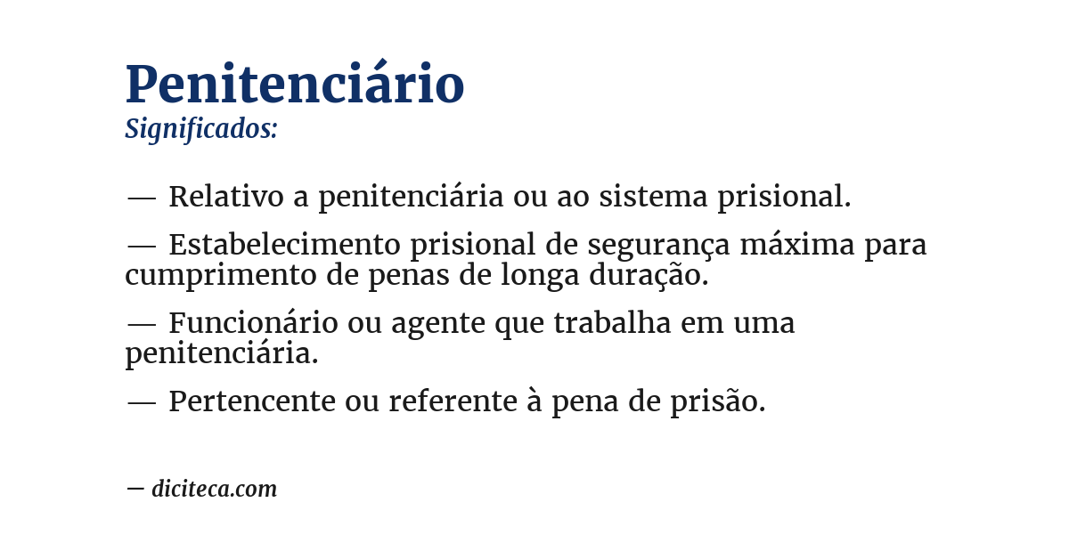 Significado de penitenciário