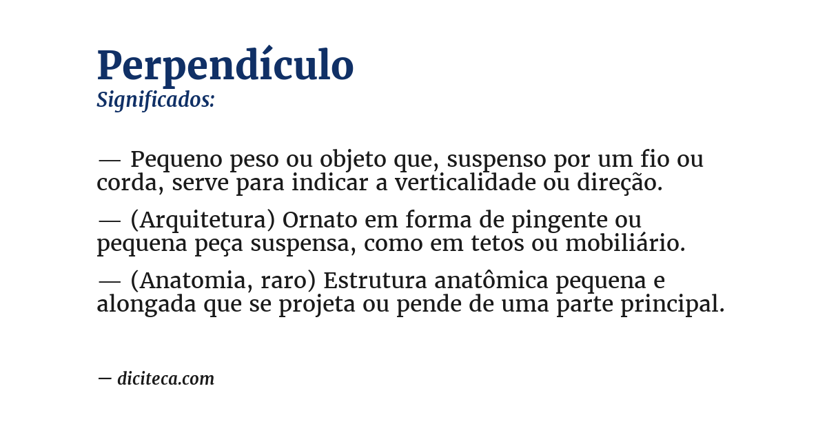 Significado de perpendículo
