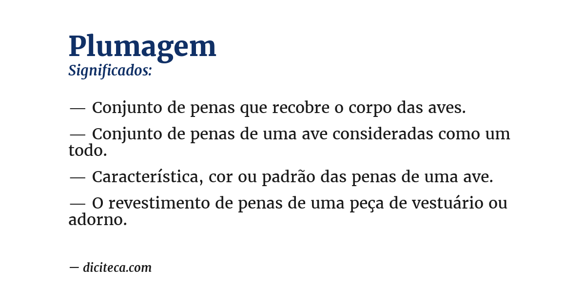 Significado de plumagem