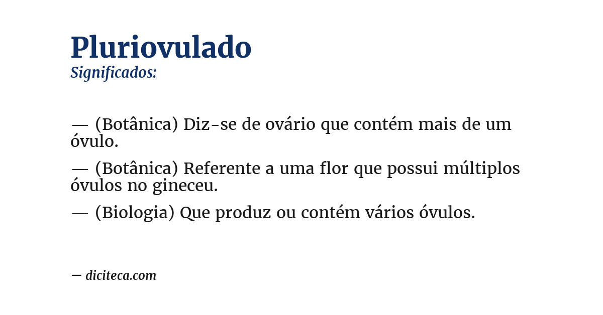 Significado de pluriovulado