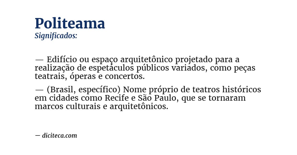 Significado de politeama