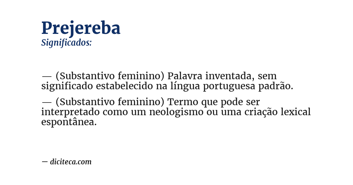 Significado de prejereba