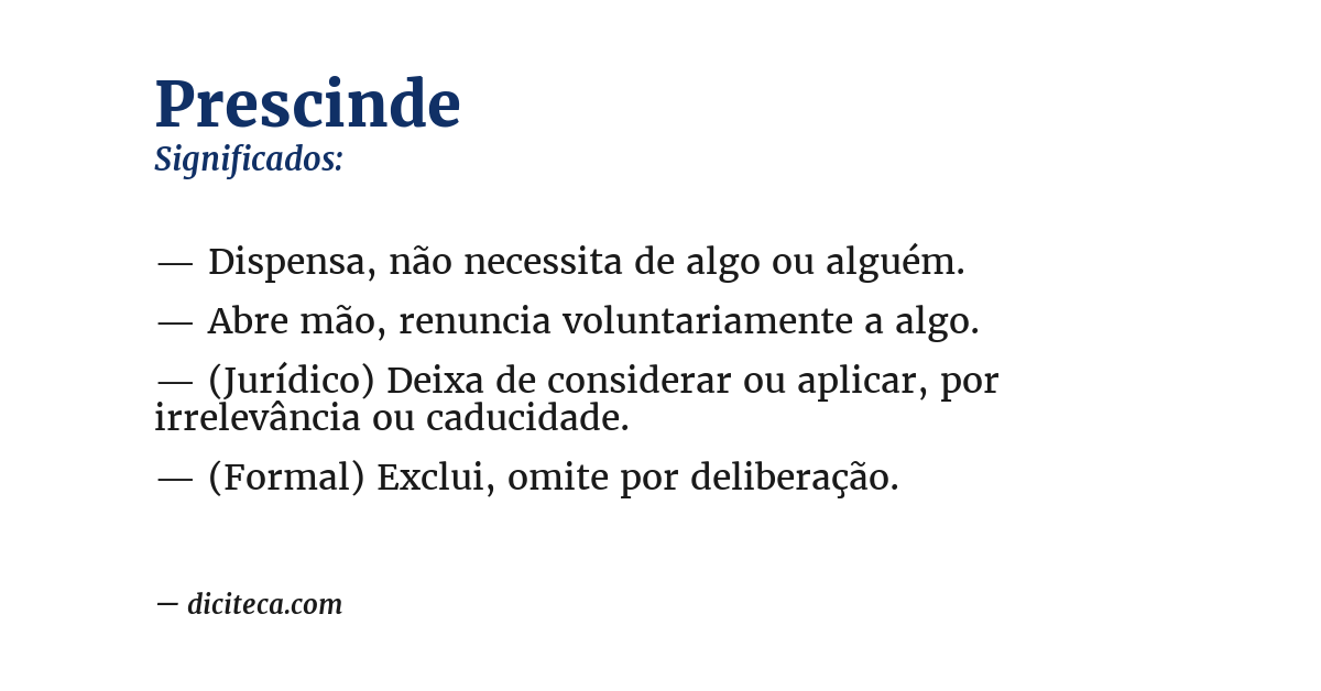Significado de prescinde