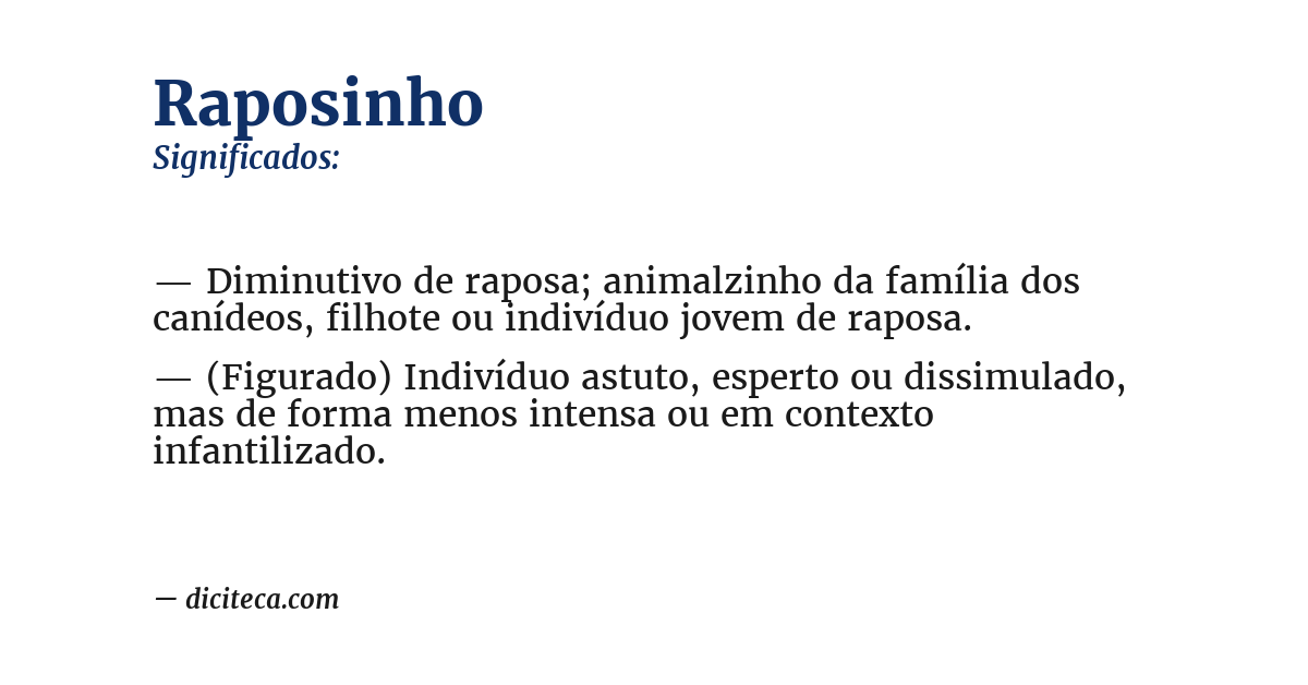 Significado de raposinho