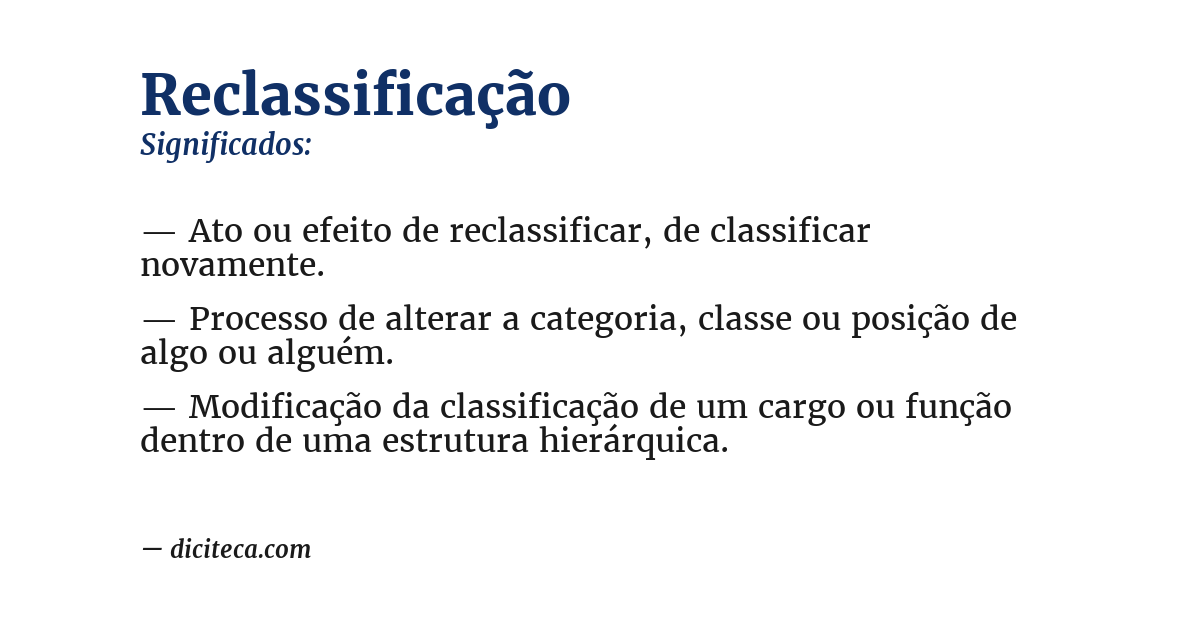 Significado de reclassificação