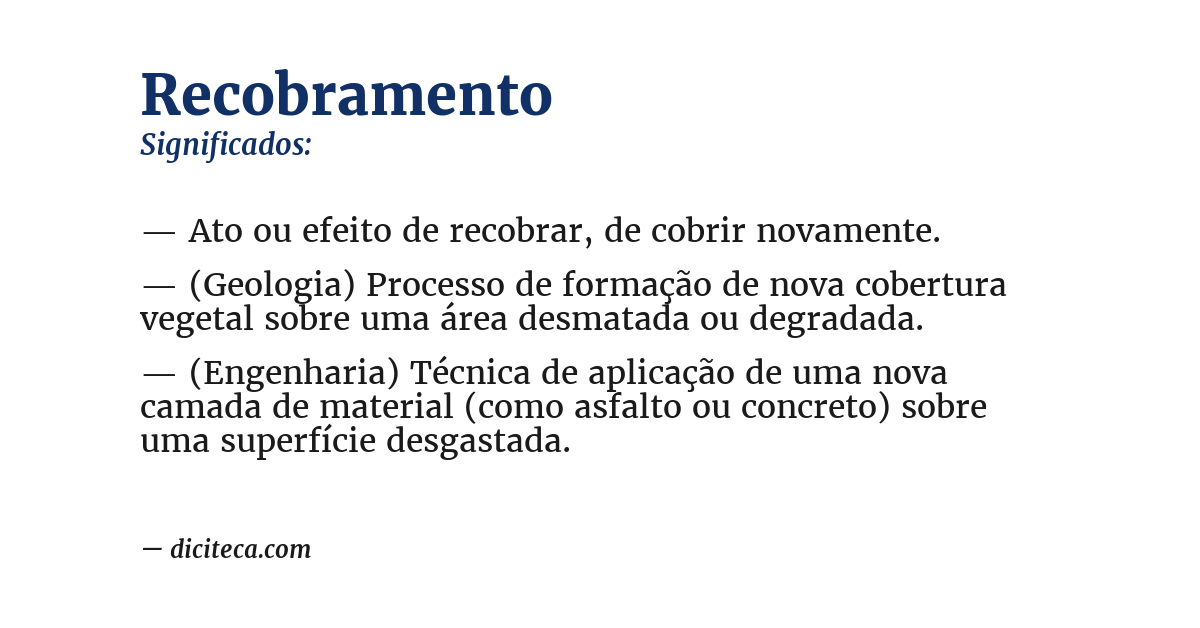 Significado de recobramento