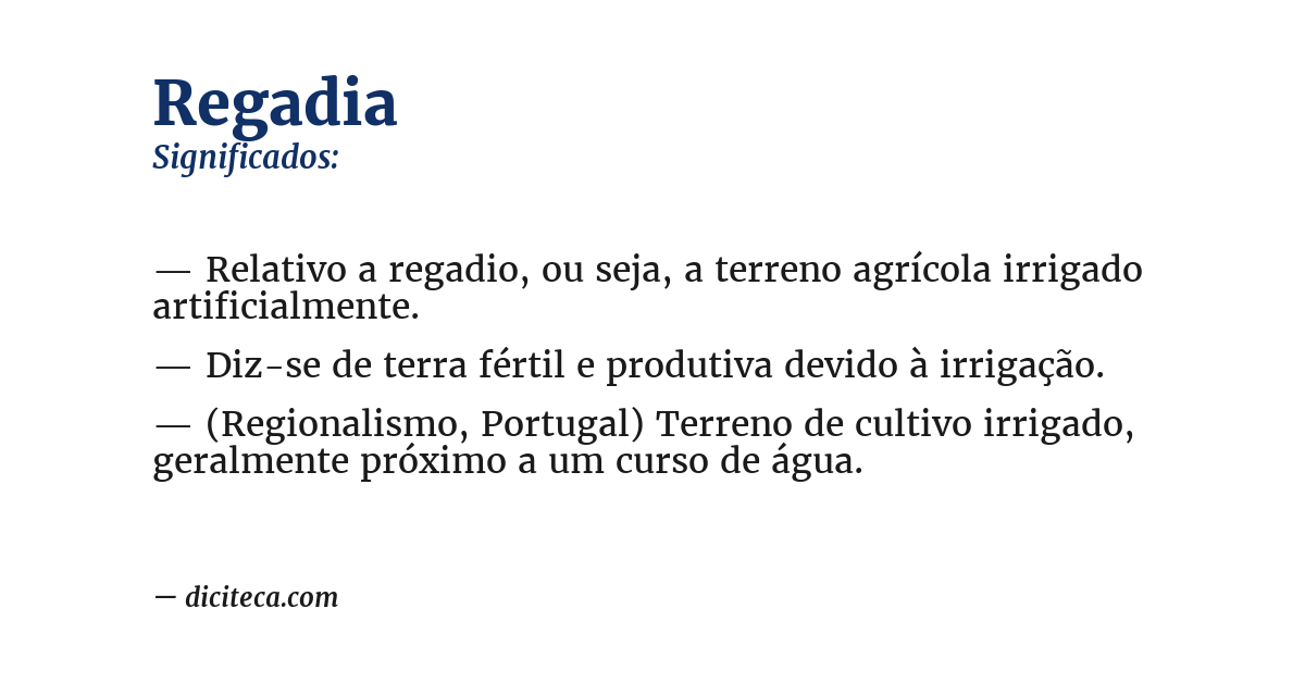 Significado de regadia