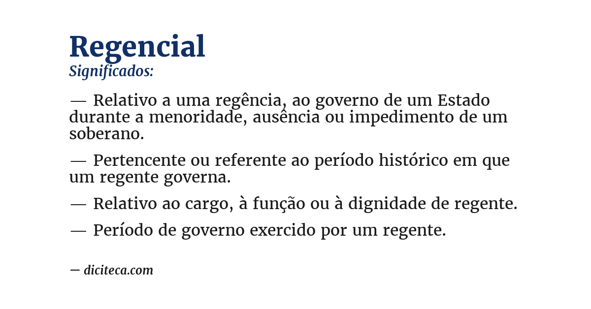 Significado de regencial