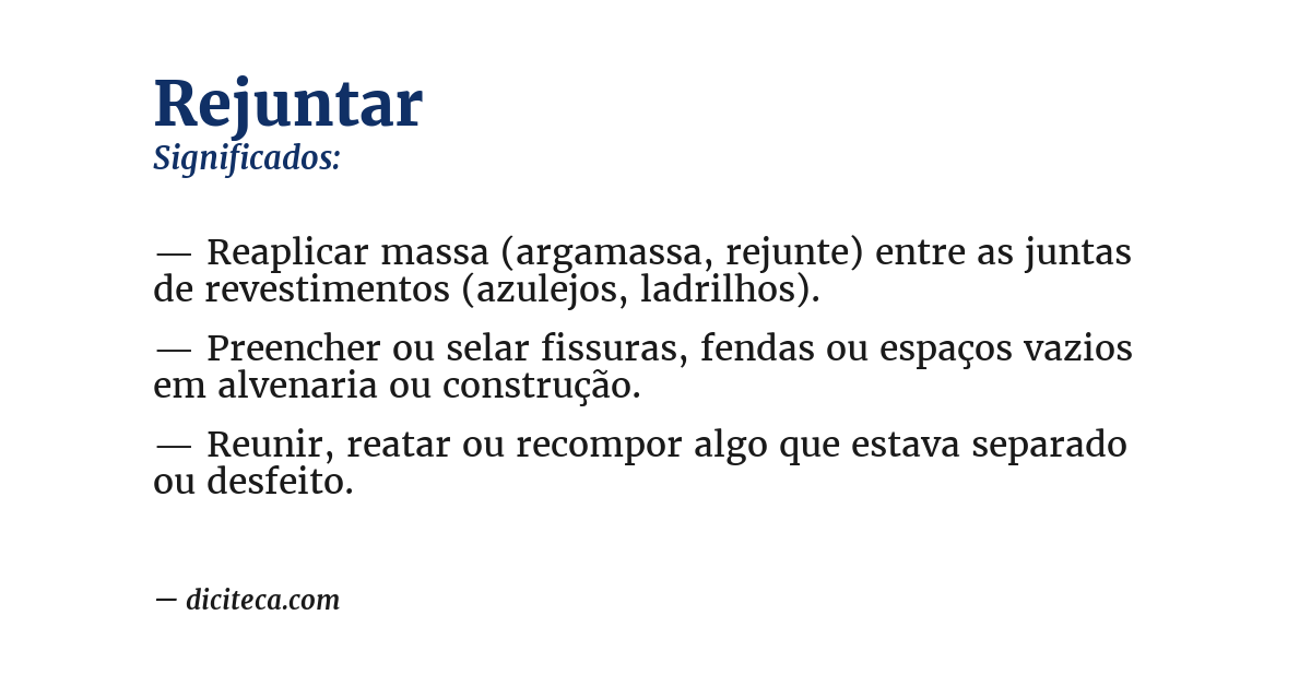 Significado de rejuntar